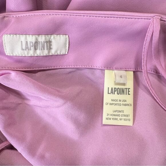 Lapointe Revolve Top Skirt SET Faux Leather Blossom Pink Size 4 - Picture 8 of 15
